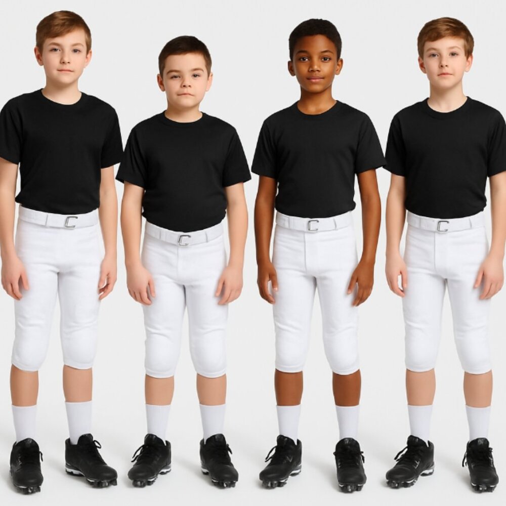 Lot of 4 BIKE Sports Youth White Sport Pants Size Medium